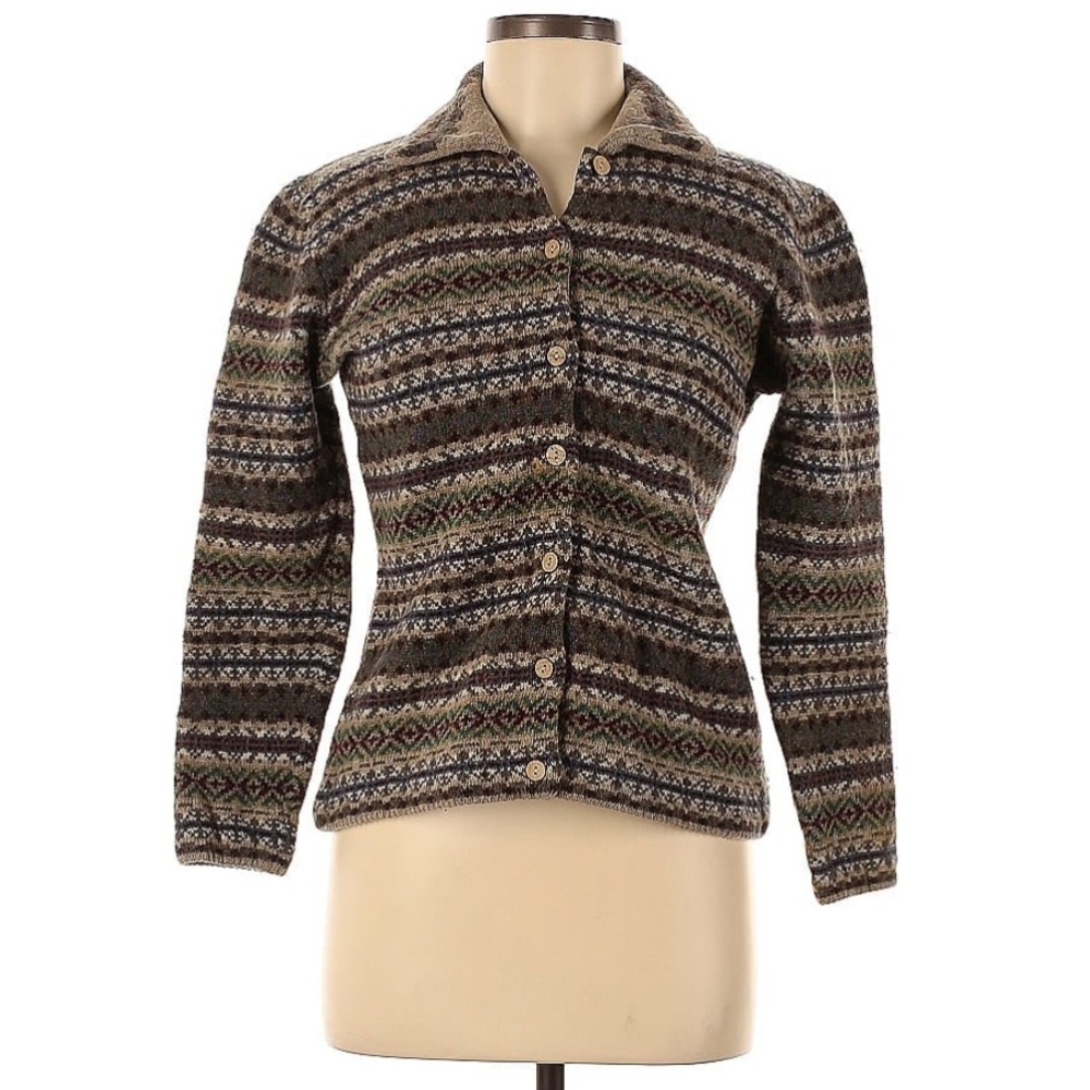 SKYR 100% Lambswool Button Up Cardigan Jacket Wood Buttons | Size Petite…